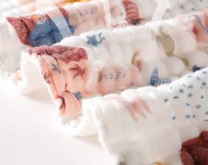 Wholesale Cartoon Patterned Natural Gauze Fabric 40S Infants Bedding Bath Towels from china suppliers