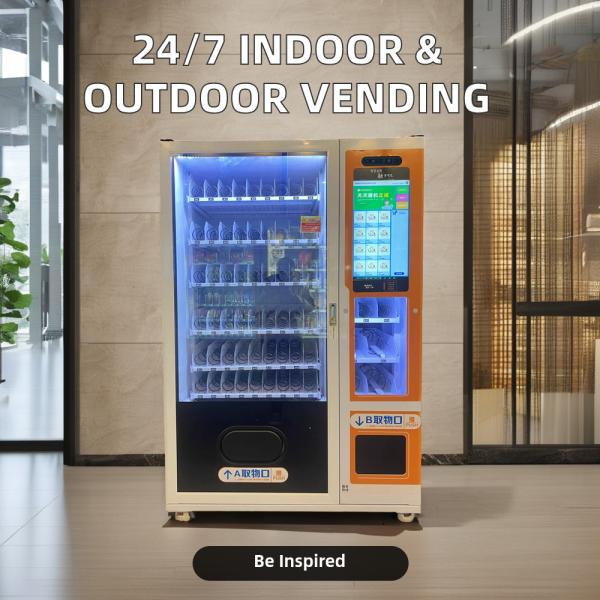 Electronic Smart Combo Drink Snack Touch Screen Vending Machine For Business