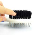Double Side Pet Hair Brush Fashionable Customized Shape Blue / Pink Color