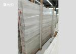 White Wood Vein Marble Natural Stone Slabs For Wall Cover / Flooring Decor