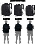Black 40L Expandable Carry On Luggage Bag Flight Approved Outdoor Duffel Travel