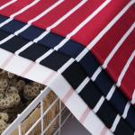 Breathable Red Striped Cotton Fabric For Tracksuit Moisture Absorbent