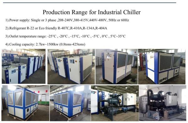 100KW Industrial Air Cooled Water Chiller for Power supply and Plate Heat Exchanger