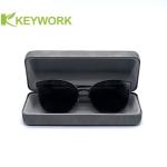 Square Grey PU Leather Metal Optical Glasses Case Packing Sunglasses Box Set Bag