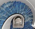 Dry Grain Glaze Sky Blue Slab Tile For Coffee Shop Acid Resistant