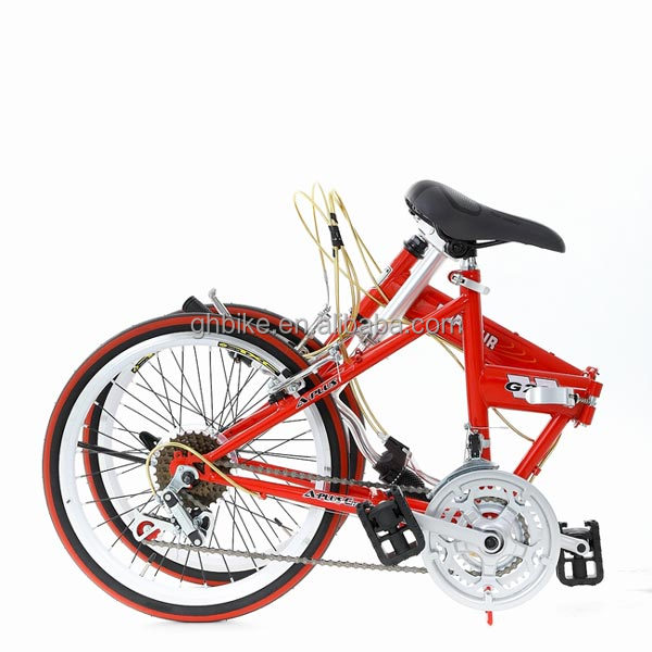 Double V Brake 20" Hi-Ten Steel Frame Folding Bicycle Chinese with Shimano 7 Speeds