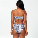 Tiered Layer Tie a Knot Front Top With Low waist Bikini swimsuit high cut