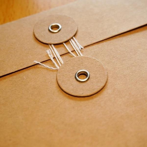 Custom Envelope With Button Logo Packing Kraft Paper Envelope With String