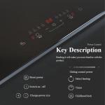 Reinforced 3 Burner Electric Induction Hobs Cooktop Crystal Panel Type