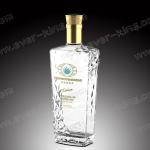 Transparent Embossing Luxury Spirits Tequila Rectangular Bottle
