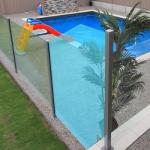 Fine Polished Edge Industrial Decoration Hotel Tempered Glass Fence for Swimming