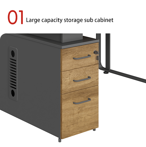 Two Person, Four Person Company Employee Desk and Drawers, Large Capacity Storage Desk, Computer Desk
