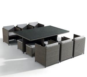 Wholesale D62cm Seat L200cm Table Rattan Garden Dining Set With 6 Arm Chairs from china suppliers