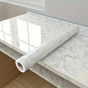 Wholesale Oil Proof White Marble Self Adhesive PVC Decorative Film Easy Sticker For Home Decoration DIY from china suppliers