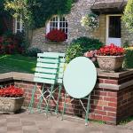 SGS Foldable Outdoor Table 3 Piece Steel Patio Bistro Set