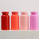 Customized Accepted Logo 150Ml Red Pink Empty Supplement Vitamin Capsule Pill