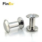 Custom Slotted Silver Color Male Female Flat Head Chicago Screw for Belt