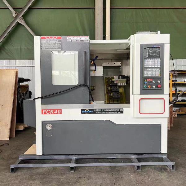 Cnc Lathe Slant Bed Machine TCK40 45 Inclined White And Black Gang Type 3500rpm