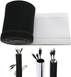 Wholesale Black White Velcro Wire Wrap Easy Install Neoprene Cable Management Sleeve from china suppliers