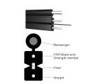 100M 1 Core Indoor Outdoor Fiber Optic Cable G657A FRP Steel Wire 8.5kg/km