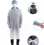 Disposable CPE gown 25-35gsm Machine Made Thumb Looped Blue Yellow CPE Coat