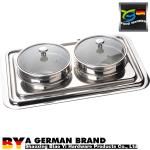 Table Top SUS304 Dual Soup Bucket Steamer Chafing Dish No Footing For Breakfast