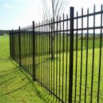 Powder Coated Steel Security Fence , Wrought Iron Spear Top Steel Palisade