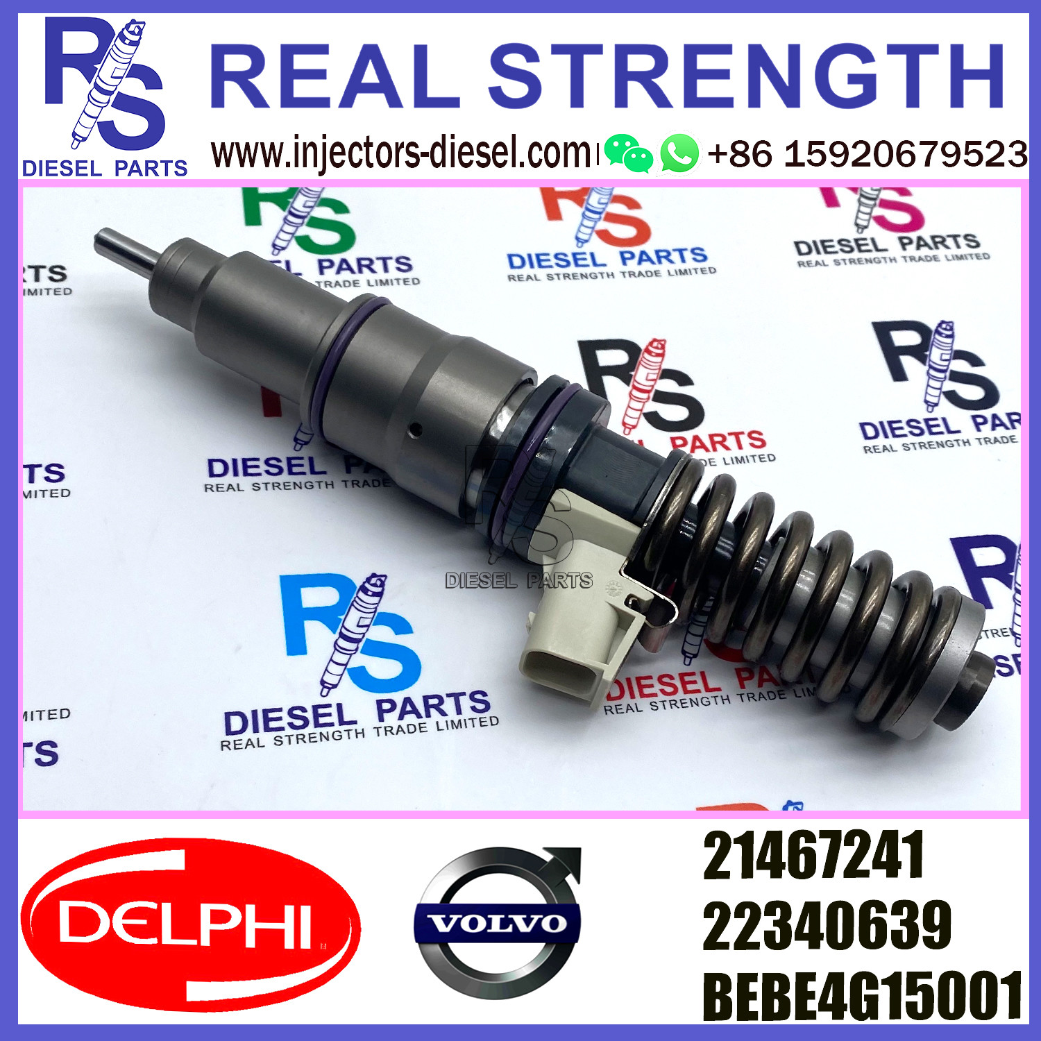 DELPHI 4pin injector 21467241 Diesel pump Injector V-O-L-V 21467241 22340639 BEBE4G15001 E3.4 for NISSAN MD13 US07