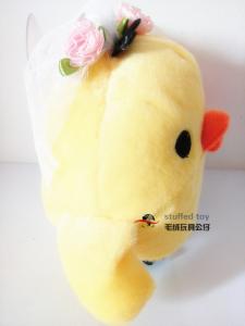 Wholesale 2016 stuffed yellow chicken with Wedding dressed small plush toy new design loved by kids from china suppliers