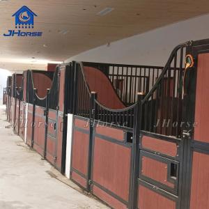 Wholesale 14ft Internal Bamboo Steel Frame Black Powder Coated Horse Stable Front Equipment Horse Stall Panels Box With Window from china suppliers