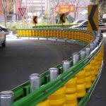 Road Traffic Safe EVA / PU Foam Roller Buckets in Yellow for Road Safety Barrier