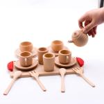 Pot Teatime Wooden Play Pots And Pans Kids ISO9001 Tableware