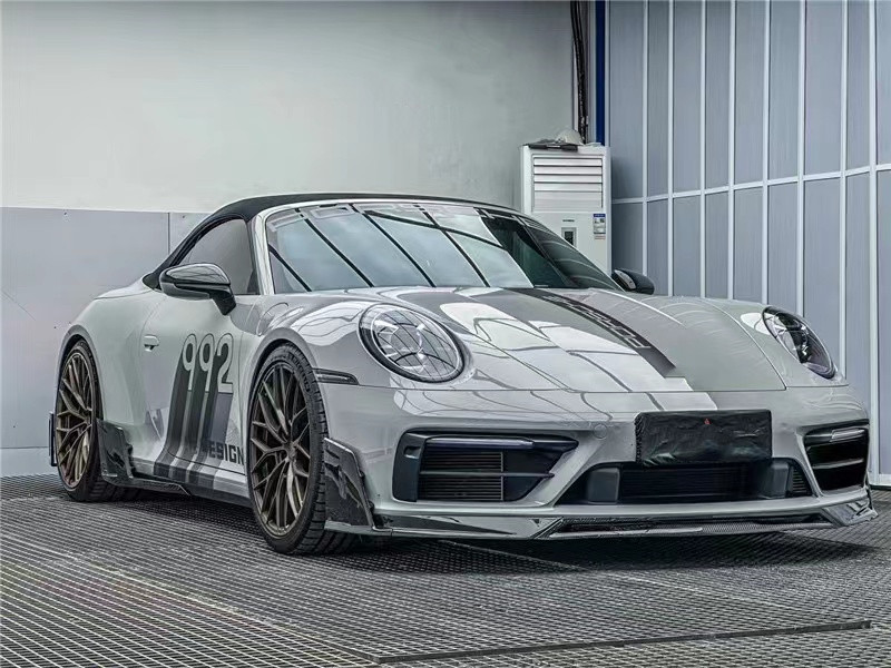 For Porsche 992s Carbon Fiber Body Kit 992s AE Style Dry Carbon Fiber Front Lip Diffuser Spoiler Side Skirt
