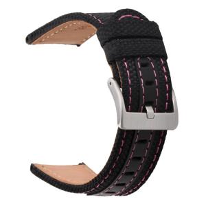 Wholesale Nylon Oxford Waterproof Leather Watch Strap Bands 24mm Adjustable Two Piece from china suppliers
