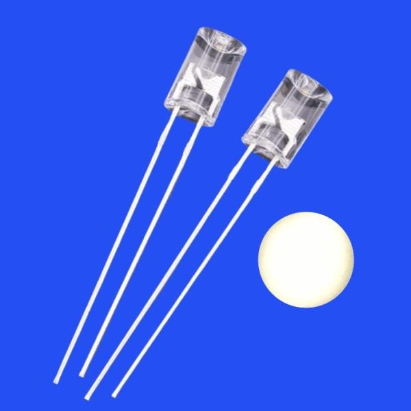 5mm 2Hz 1/6 Duty Cycle 12V Clear Warm White 3500K 2500mcd 90deg Resistor