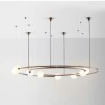 Modern Electroplate Iron White G9 Pendant Light Pearl Black Brushed