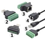 Female or Male RJ45 8P8C Connector to 8 Pin Screw Terminals Converter Adapter