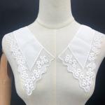 White Pattern Fabric Fake Collar Embroidered Hanfu Accessories Stereo Embroidere