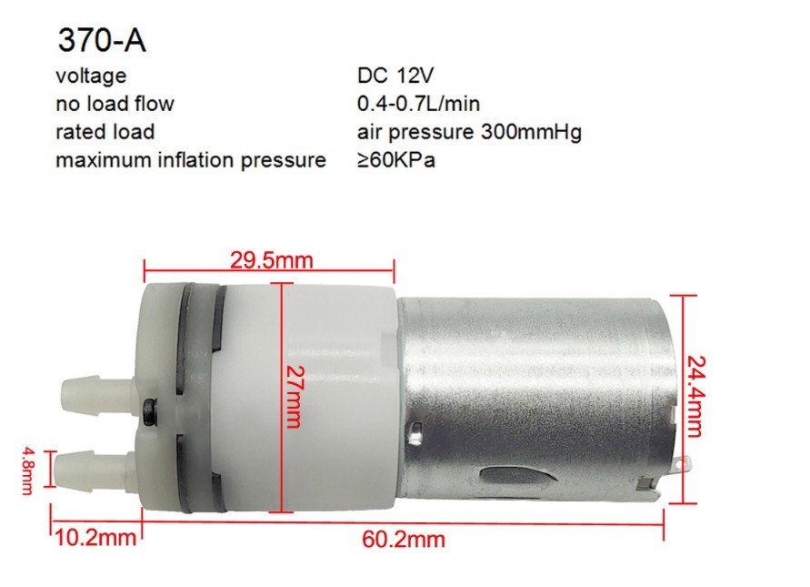 Low Noise Small 12V DC Motor Water Pump 0.4 - 1.2l/min For Drinking