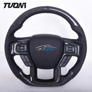 Wholesale Custom Carbon Fiber Black Perforated Leather Steering Wheel Ford F150 Raptor from china suppliers