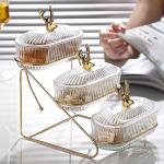 Golden Deer Minimalist Design Glass Plate Set Perfect for Food Storage Back to