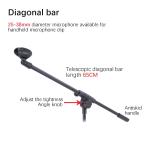 Wedding Speech 2 Clip Holders 52 Inches Tripod Mic Stand