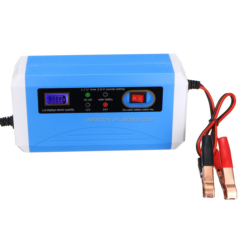 12V/20A Intelligent Repair Type Automatic 9-Stages LCD Car Battery Charger for Dry Wet Lead Acid Battery Power Charging