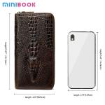 Minibook Credit Leather Wallet with Long Zipper Luxury Handbags