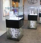 Stainless Steel Glass Shelves Display Glass Kitchen Cabinets with Customized