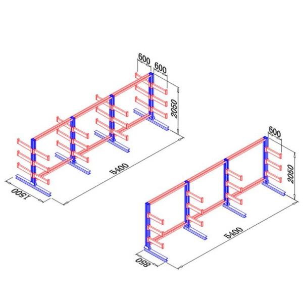 3000KG Cantilever Steel Storage Racks For Timber