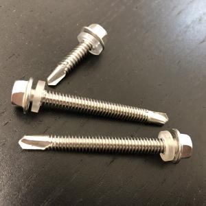 Wholesale Stainless Steel 410 Hex Head Self Drilling Screws M5.5 X 50mm With Rubber Washer from china suppliers