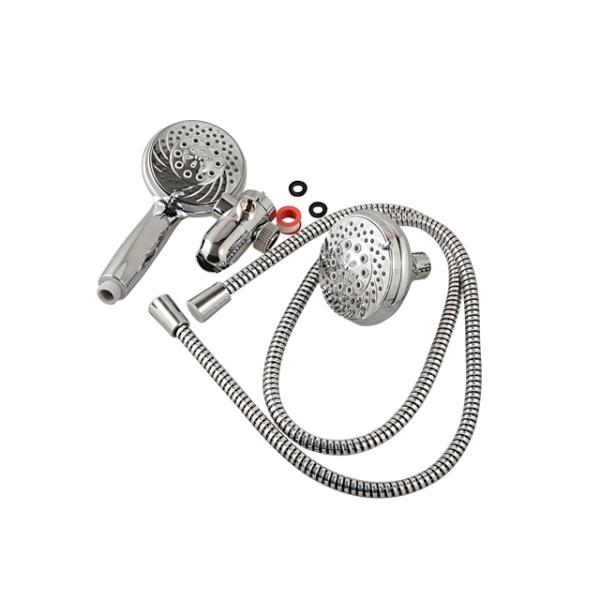 Combo shower heads 3 way 2 in 1 shower head full chrome high pressure 5 functions shower head