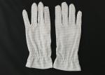 White Color Stripes Anti Static Gloves 100% Polyester Material For Repairing