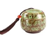 Round Pet Cremation Urns for Ashes Storage Box Hand-made Ceramic Sealed Jars for